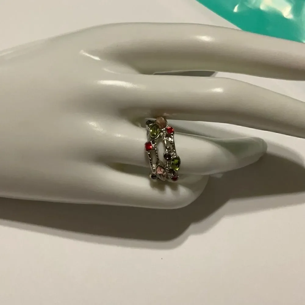Multicolored gemstone ring